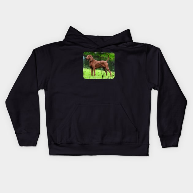 REDBONE COONHOUND DOG Kids Hoodie by Cult Classics